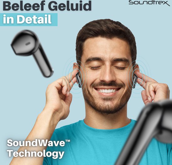 Soundtrex X-Pro Wireless Earphones - Bluetooth Ohrhörer - Earpods kabellos - LED-Anzeige - Bluetooth 5.3 - Schwarz