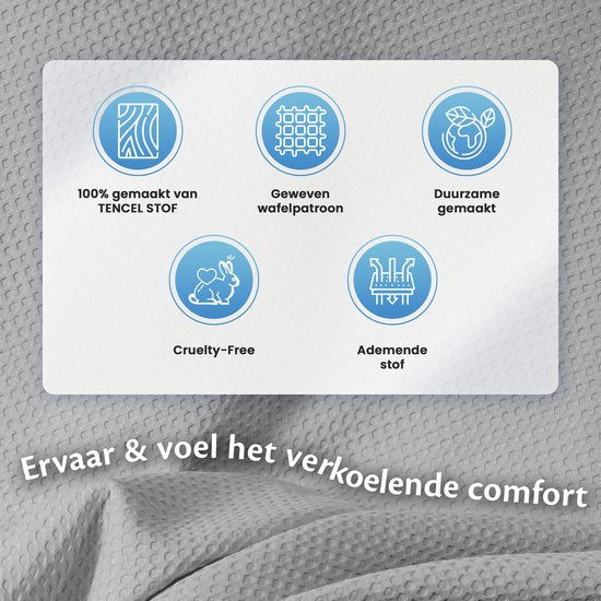 Ella® Kühldecke 135x200 cm - 100% Bio-Tencel - Selbstkühlende Decke - Kühldecke - Sommerdecke - Foggy grey