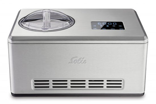 Solis Gelateria Pro Touch 3-in-1-Eismaschine – Selbstgemachtes Eis, Joghurteis und Slush – 2 Liter – Touch-Display – Edelstahl