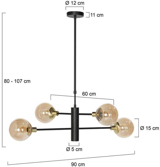 Steinhauer - Pendelleuchte - Constellation - Messing - Metall - Ø 90cm - E14 - 3805ME