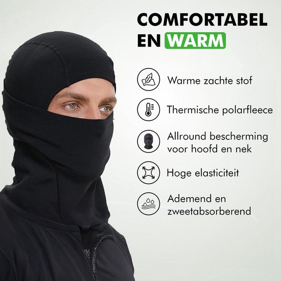 Travelhawk Balaclava - Helmmütze - Motorrad/Roller Sturmhaube - Schwarz