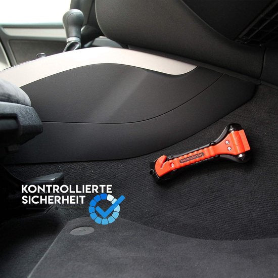 Notfallhammer für das Auto, 2er-Set – Sicherheitshammer mit Gurtschneider – gehärtete Spitzen – Heldenwerk®