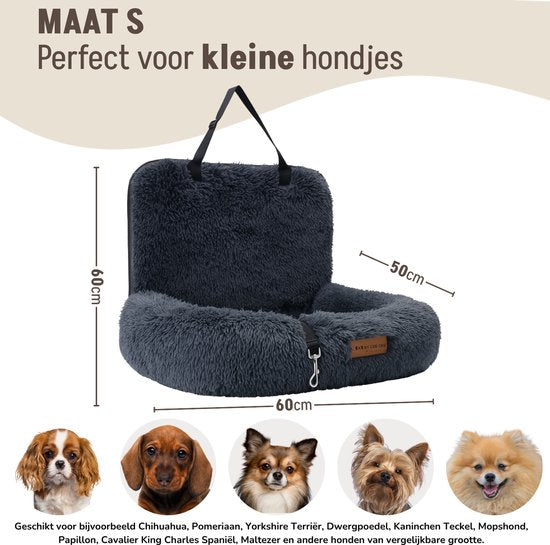 By Cee Cee Hundekorb Auto - Original Auto Hundekorb - Autositz Hund Rücksitz - Autokorb Hund - Autositz Hundedecke - Autositz Hund - auch für Seitensitz - Dunkelgrau