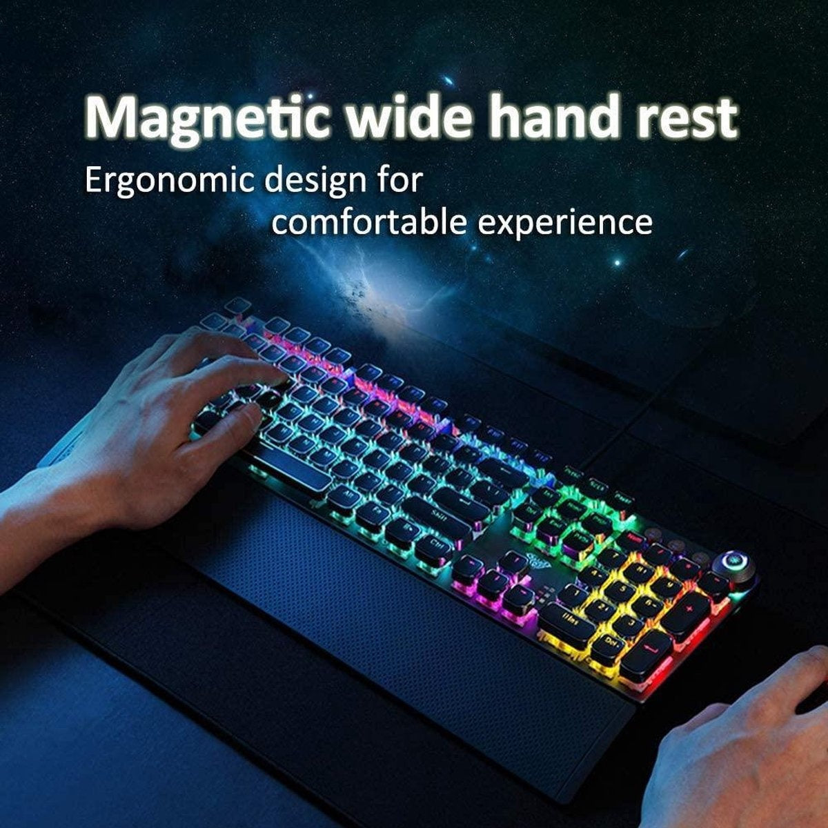AULA F2058 RGB Punk Gaming mechanische Tastatur - QWERTY - blauer Schalter
