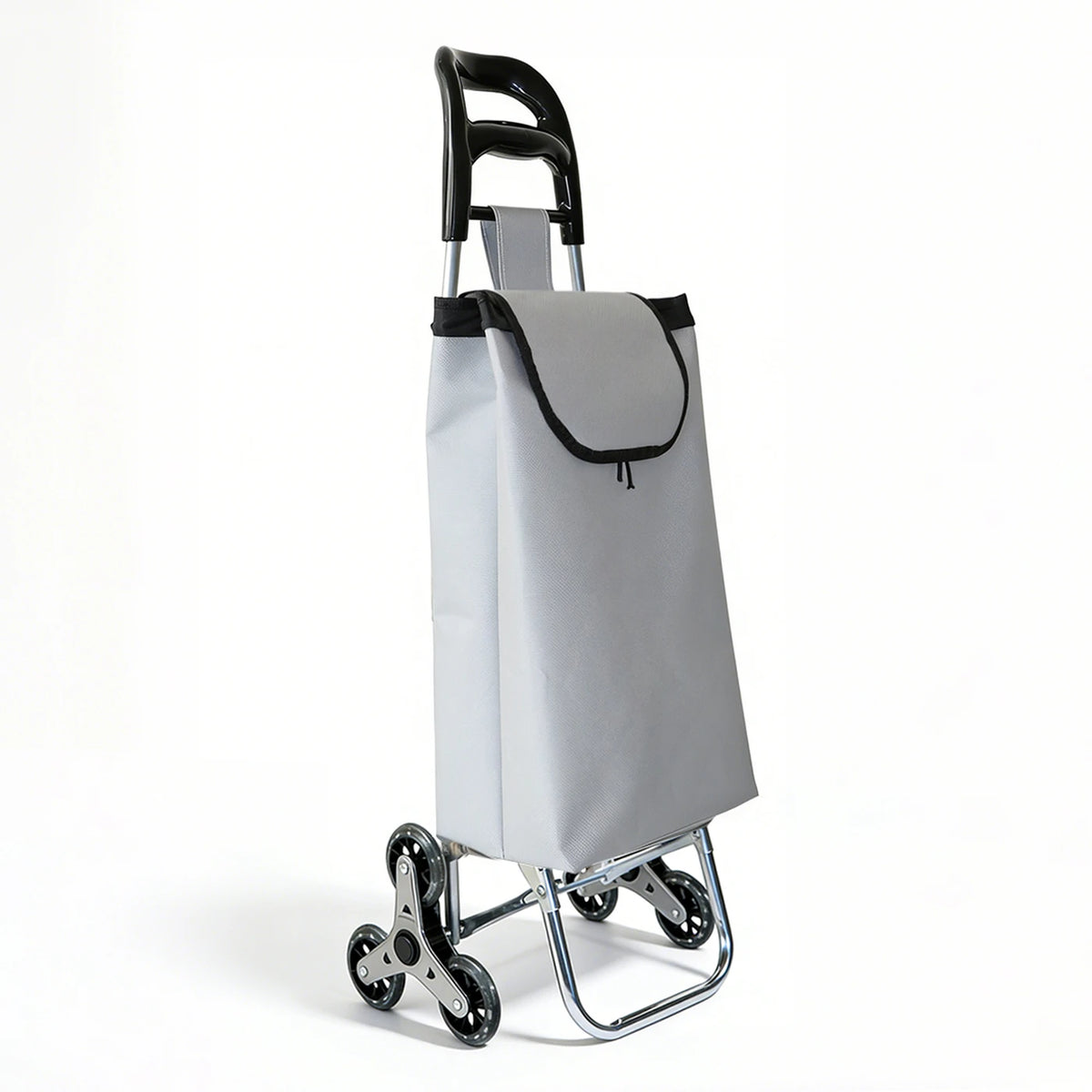 Strong Bird 2026 Faltbarer Einkaufswagen – Treppenfahrbar – Grau – Aluminium und Kunststoff