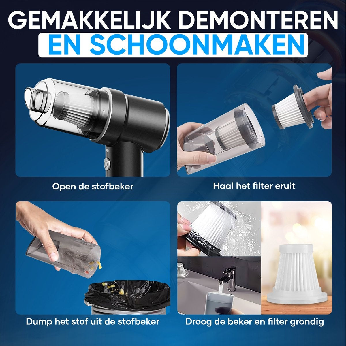 MATTI® - Autostaubsauger - Handstaubsauger - Mini-Staubsauger - Auto saugen - inkl. Blasfunktion