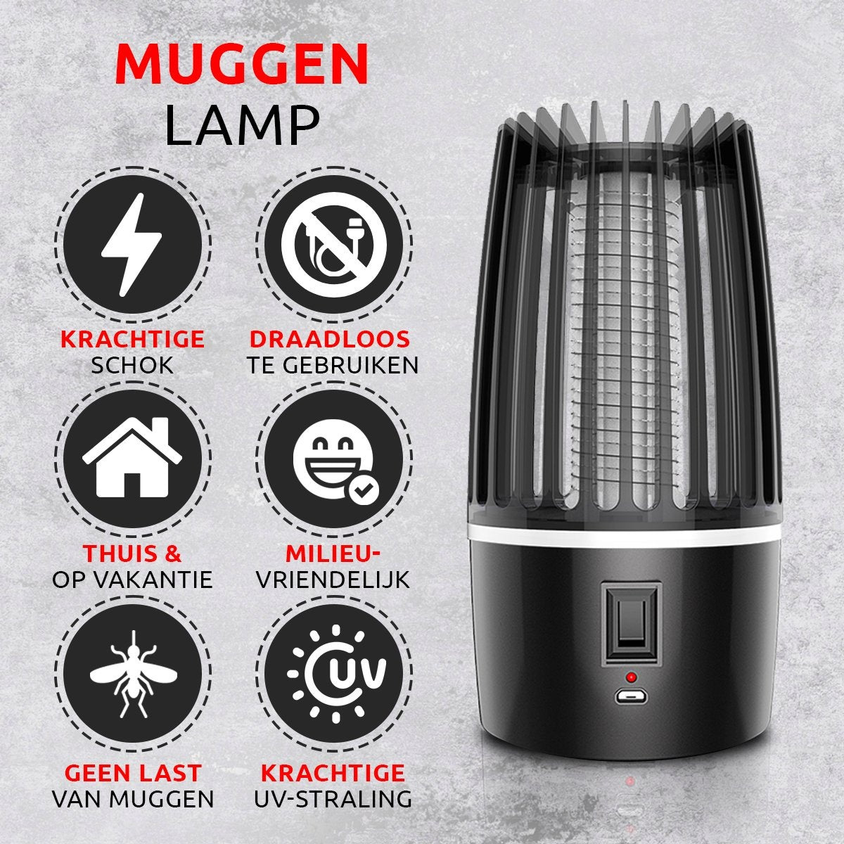 Professionelle AyeSense 2 in 1 Mückenlampe - Kabellos & Wiederaufladbar - 4000mAh Eingebauter Akku - Mückenfänger - Insektenlampe - Mückenlampe UV