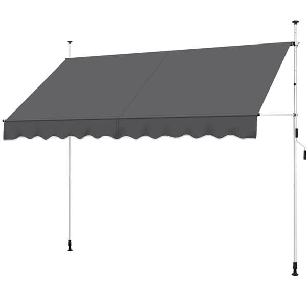 Yaheetech Klemmmarkise – Balkonmarkise mit Handkurbel 250 x 180 cm – Beige – Ohne Bohren