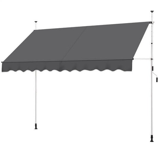 Yaheetech Klemmmarkise – Balkonmarkise mit Handkurbel 250 x 180 cm – Beige – Ohne Bohren