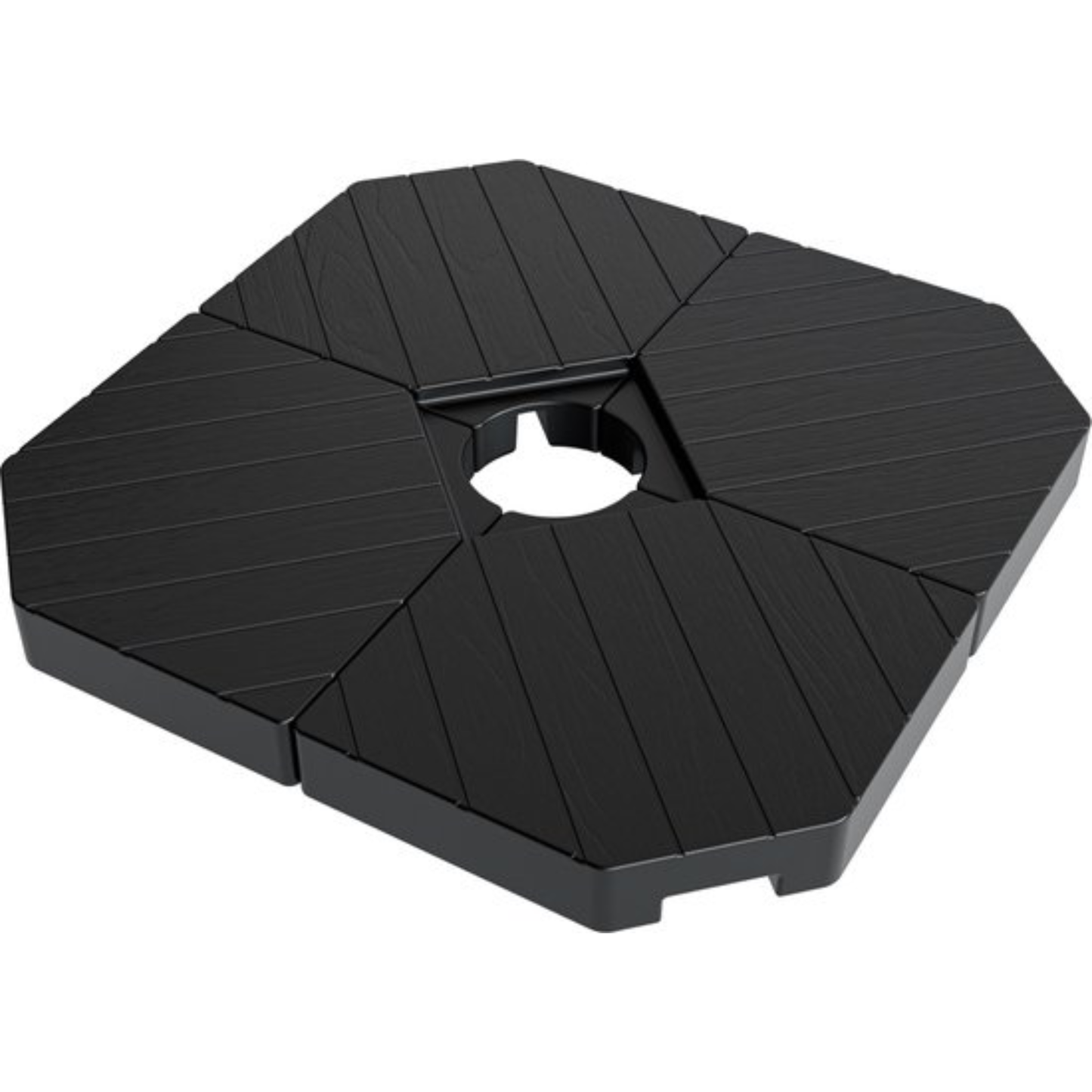 Lifegoods Sonnenschirmfliesen - 4er Set - 50x50x11 cm - Befüllbar bis 145 kg - Dunkelgrau/Schwar