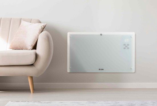 Vlectro - Elektroherd & Konvektor - 2000W - LED Display & Fernbedienung - Weißes Metall & Kunststoff - Wandmontage & freistehend - Energieeffizient mit Thermostat