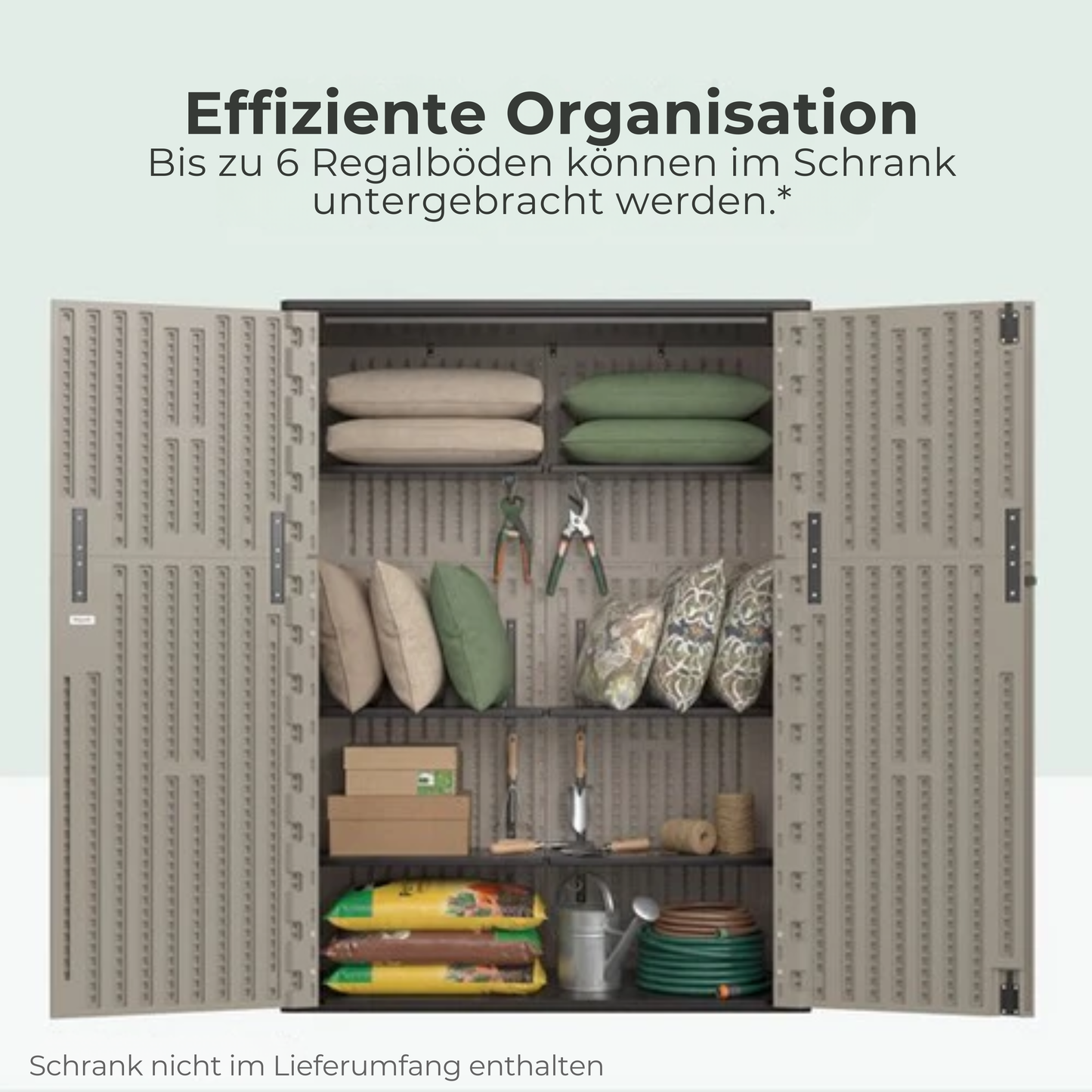 LifeGoods Regalset - Für Gartenschrank - 2 Stück - 25kg Belastbarkeit - Für LifeGoods Gartenschränke - 61,5 x 30 cm - Schwarz
