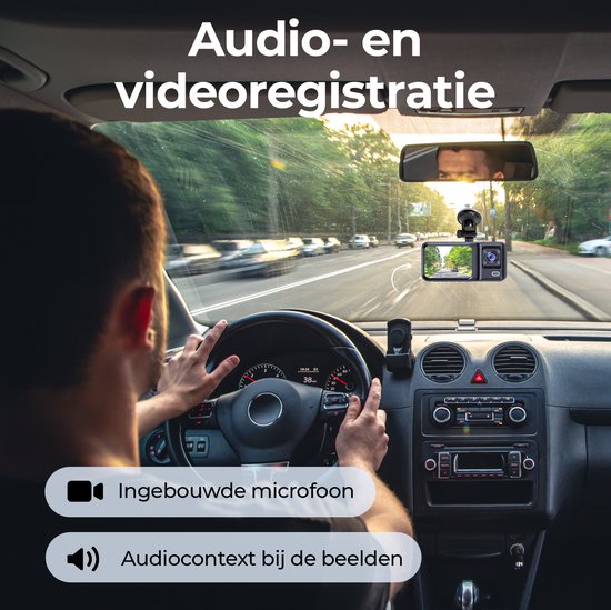 Denver Dashcam - Dashcam für Auto - Front- und Innenraumkamera - Full HD - 120° Weitwinkel - Schleifenaufzeichnung - G-Sensor - CCT2500