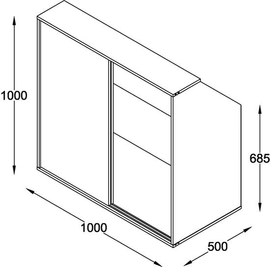 Kleiderschrank schräge Wand Dachgeschoss Schlafzimmer Schiebetüren - Kleiderstange - Lagerschrank geeignet für schräge Wände
