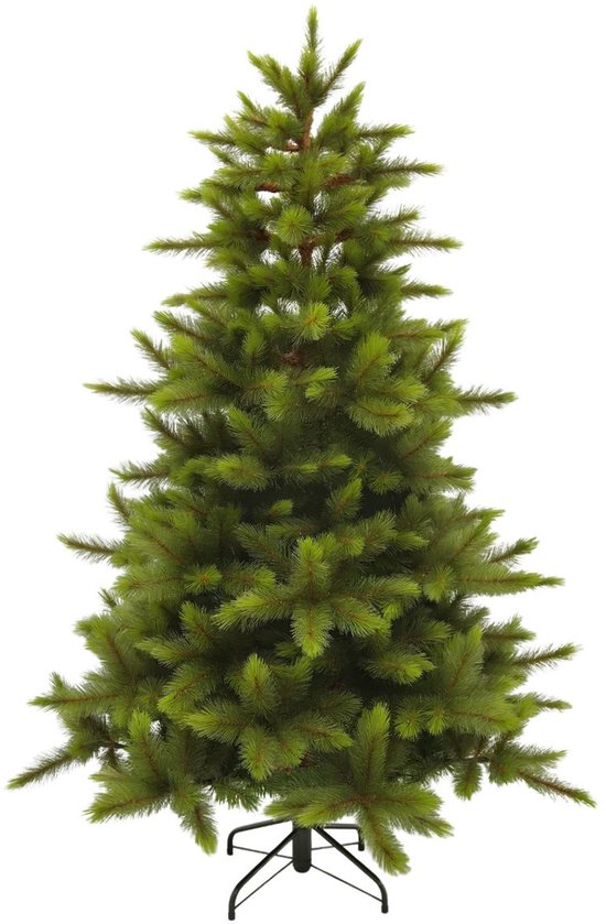 Triumph Tree Wyoming Spar – Weihnachtsbaum mit 460 Tannenzweigen und Einhängekonstruktion – Weihnachtsdekoration für den Innenbereich mit natürlicher Ausstrahlung – Kunstbaum mit harten PVC-Nadeln – H 155 x Ø 117 cm – Grün