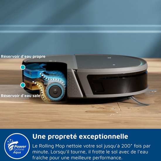 Staubsaugerroboter mit All-in-One-Dockingstation - PHILIPS - XU9100/10 - 9000 series - 8000 Pa - ≤ 66 dB - Metall