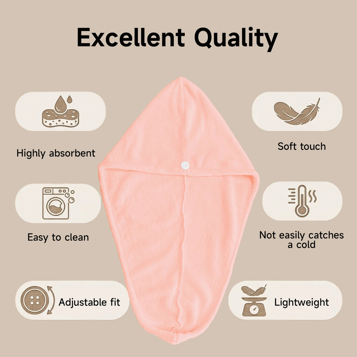 YIJINCHAN Haartuch-Turban – Lila – Mikrofaser, 65 x 40 cm