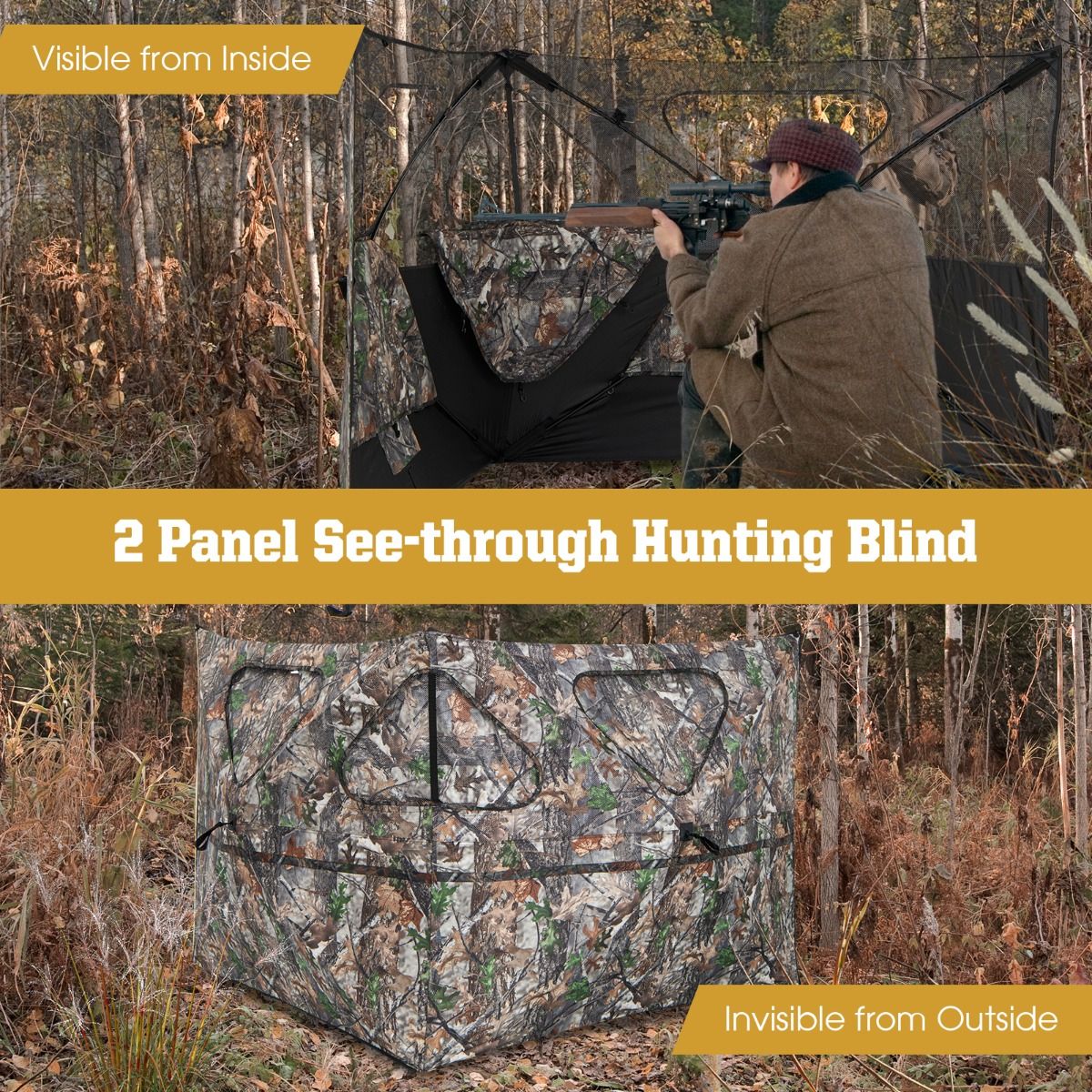 Coast Hunting Lodge Portable mit Fenster - 148 x 113 cm - Camouflage
