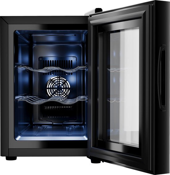Tristar WR-7506 – Weinkühlschrank für 6 Flaschen – Weinklimaschrank – 5 ⁰C bis 18 ⁰C – Schwarz