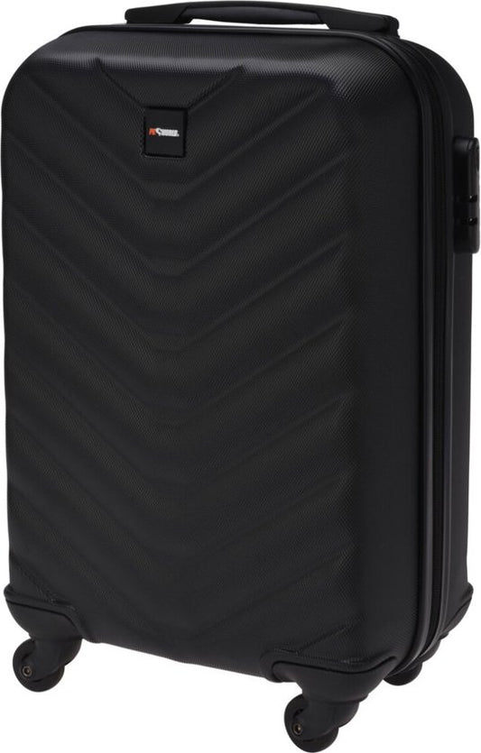 ProWorld - Reise-Handgepäck-Koffer-Relief -28 L-Schwarz Spinner-Räder-Leichtgewicht-33 x 20 x H53 cm