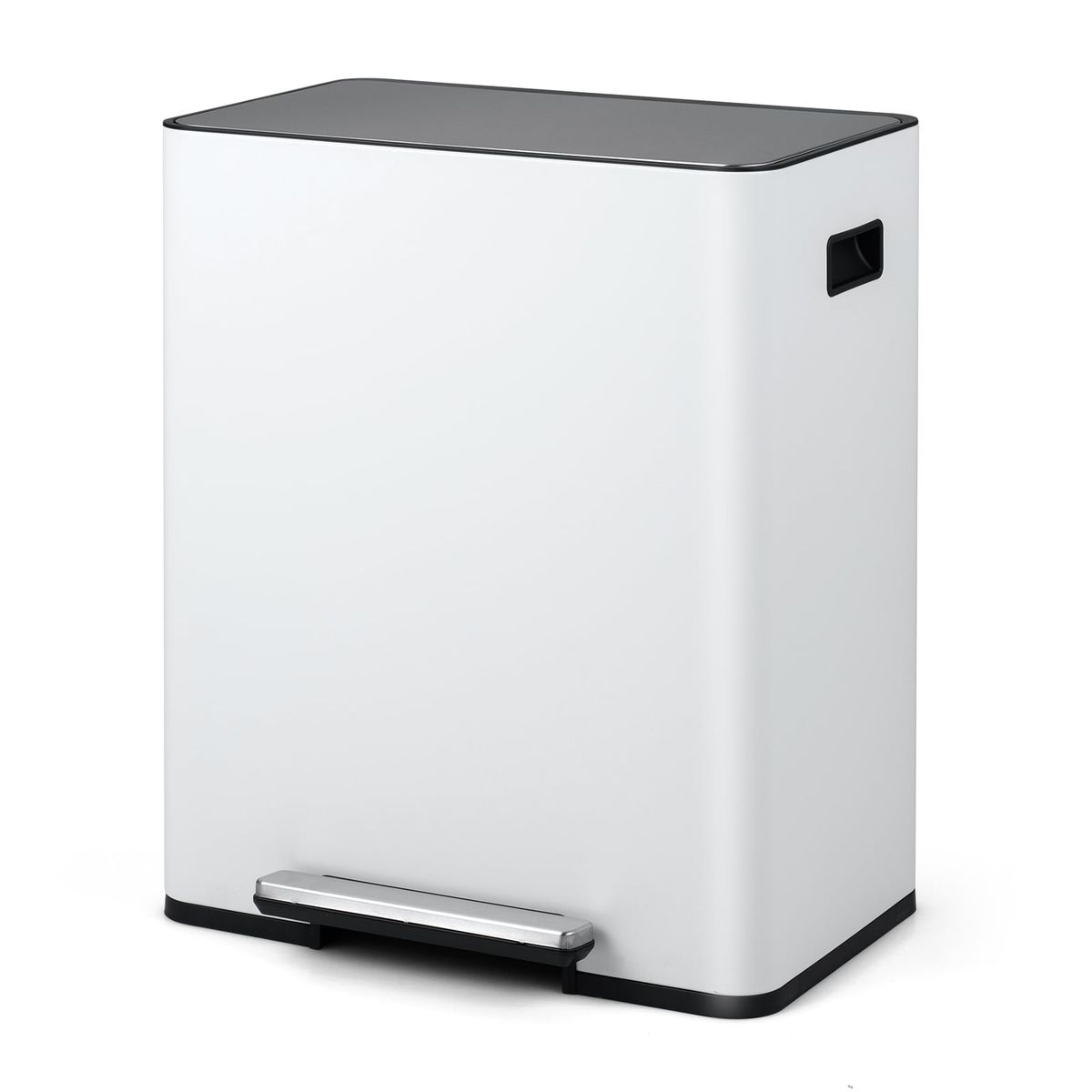 Coast Mülleimer mit Pedal – 2 Fächer – Soft-Close-Deckel – 60 Liter – weiß