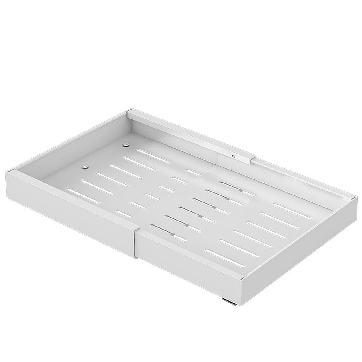 VIVREAL Ausziehbare Aufbewahrungsschublade, weiß, 42–68 cm – Geräumiger ausziehbarer Küchenkorb – Ohne Bohren – 33 lb Tragkraft – S42W