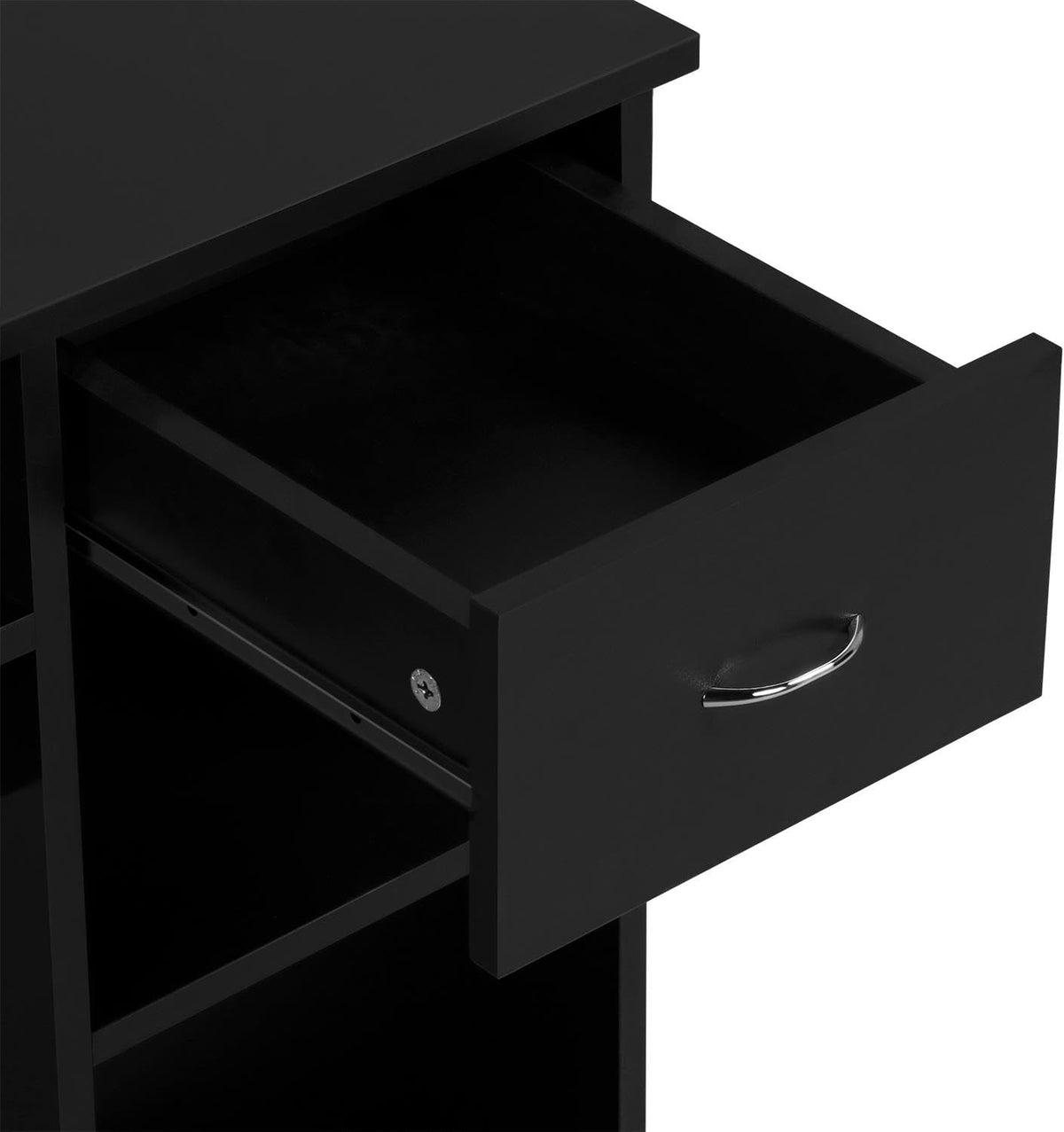 Yaheetech Computertisch – mit Schublade und 2 Ablageböden – 112 x 50 x 82 cm – Schwarz