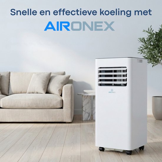 Aironex Mobile Klimaanlage 7000 BTU – App & Fernbedienung – Leise & kompakt – Mobile Klimaanlage mit Fensterdichtung – Mobile Klimaanlage für Schlafzimmer, Wohnzimmer, Büro