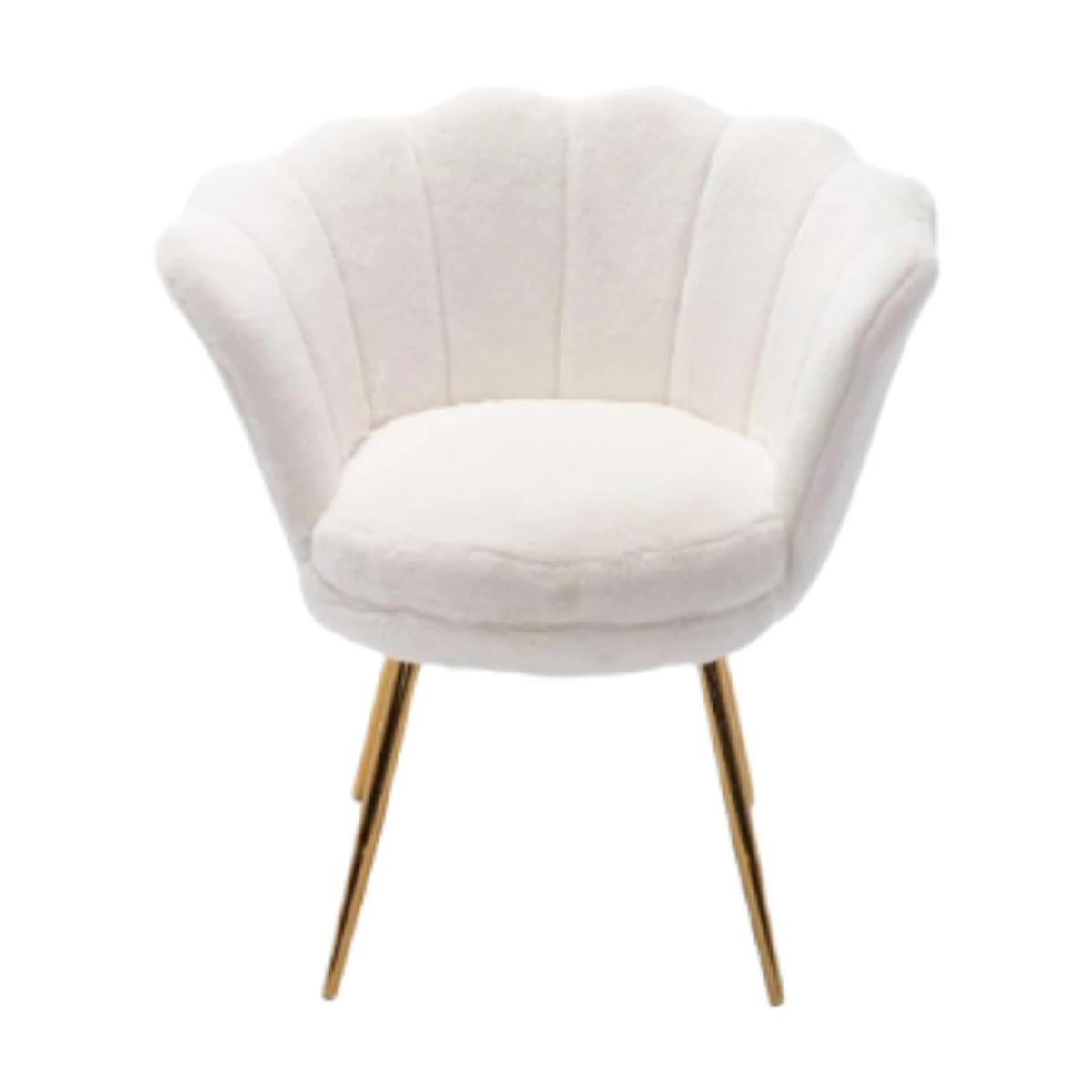 Ya-Home Sessel in Blumenform mit goldenen Beinen – Plüsch-Loungesessel – 70 x 60 x 76 cm – Weiß