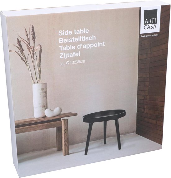 Arti Casa Runder Beistelltisch Ø40 x 36 cm - Moderner Couchtisch rund - Beistelltisch oder Nachttisch - Kompakter Tisch für Wohnzimmer oder Schlafzimmer - Holz