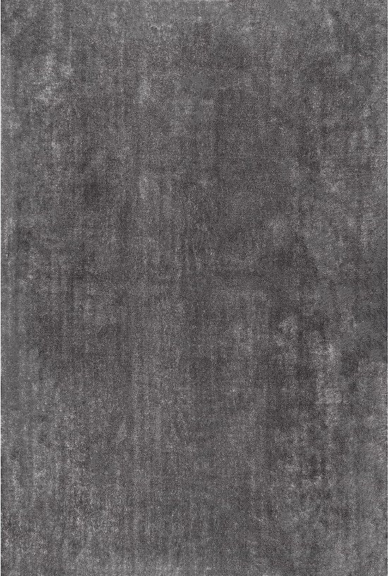 Flycarpets Solid – hochfloriges, waschbares, einfarbiges Teppich - Grau - Wohnzimmerteppich - 160 x 230 cm