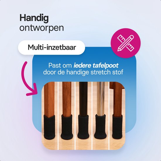 Roegaarden Stuhlbeinschoner Socken Schwarz Bodenschutz 24 Stück