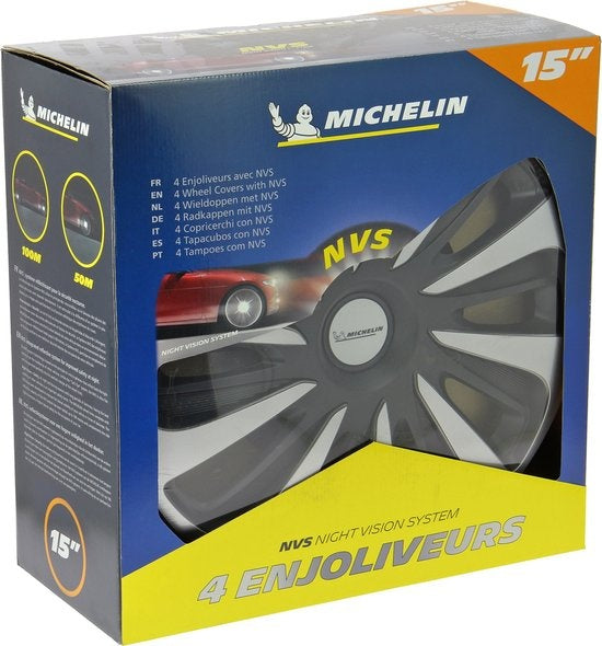 Michelin Radkappen 15-Zoll - silber/schwarz - nvs