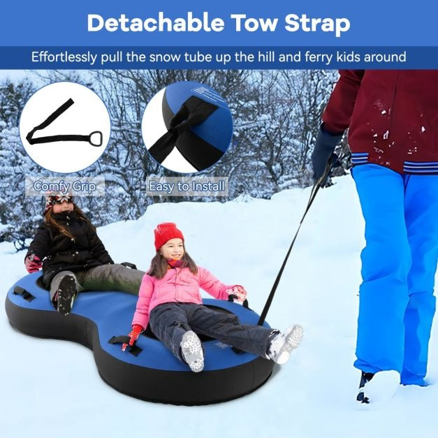 Coast 2-Sitzer-Schneeschlitten - 200 cm - Mit Kordelzug - Blau