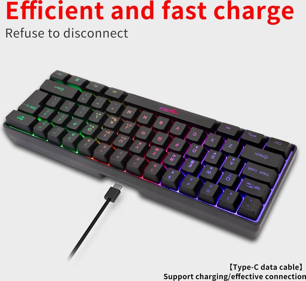 HXSJ L500 RGB Membran Wireless Gaming-Tastatur - Dual-Modus (Bluetooth / 2.4G) - 61Tasten - Qwerty