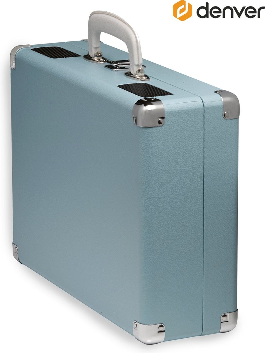 Denver Plattenspieler - Integrierte Lautsprecher - Inkl. PC-Software - Autostopp - Retro - VPL120 - Blau