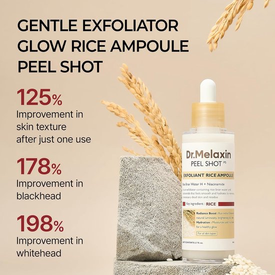 Dr. Melaxin – Peel Shot Exfoliant Ampulle mit weißem Reis – 80 ml
