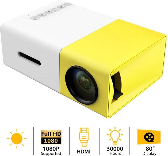 Mini-Beamer - 320 x 240 - USB - HDMI - Weiß - Gelb - 50 Lumen YG-300