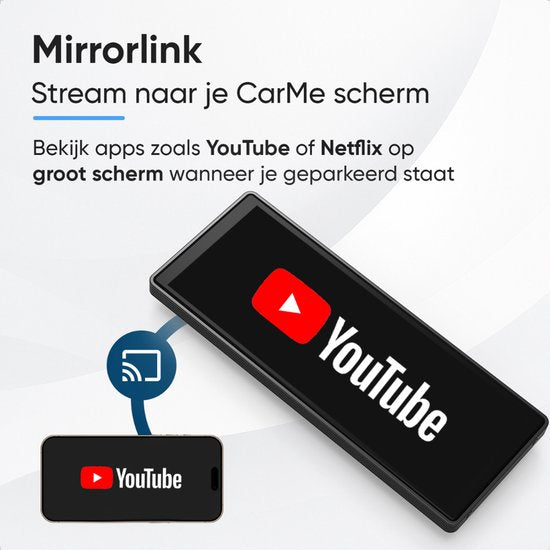 CarMe CarPlay Bildschirm - 10 Zoll - Apple CarPlay & Android Auto (Wireless) - Touchscreen - Navigationssystem