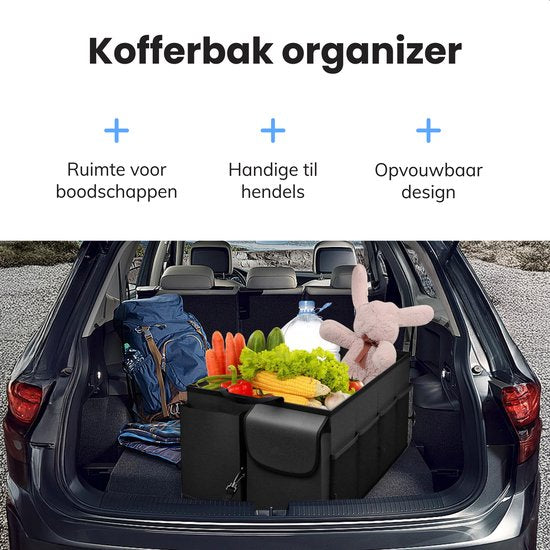 Kofferraumablagebox - Organizer - Zubehör - Für das Auto - Organizer Auto - Tasche - Rücksitz - Schwarz - Luft