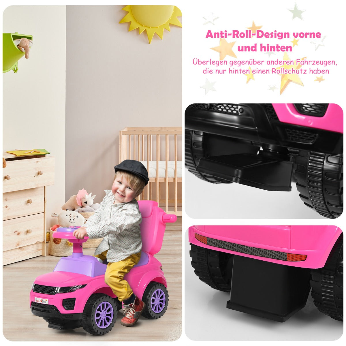 coast 3-in-1 Runabout - 89×43×84 cm - Rosa - Duwauto - Runabout