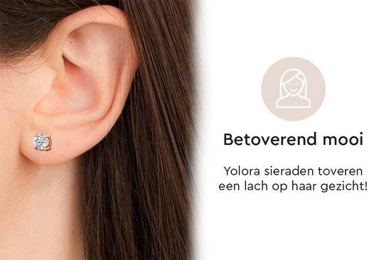 Yolora Damen Ohrringe mit Kalpa Camaka Kristalle - Rose-farbig - 18K Rose Gold Plated - Damen Ohrringe Rose Gold - Schmuck - Exklusive Geschenk-Box - Muttertag Geschenk