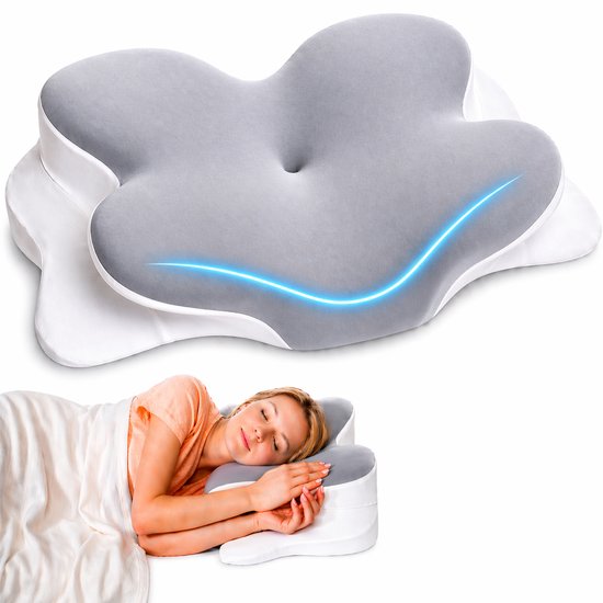 Ergonomisches Kopfkissen – 95 % Baumwolle - Kopfkissen bei Nackenbeschwerden – Schmetterlingskissen – Für Rücken-, Bauch- und Seitenschläfer – Memory-Schaum – Kissen aus Memory-Schaum – Schlafkissen – Kissen – Ergonomisches Kissen – Orthopädische Kissen –