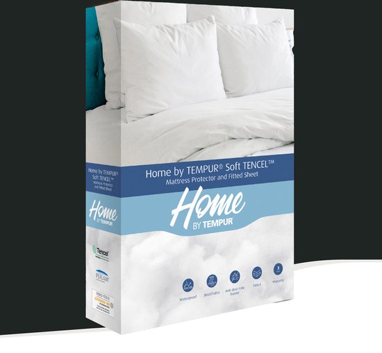 Home by TEMPUR - Matratzenschoner - 140 x 200 x 25 cm - Weiß & TENCEL Lyocell - Wasserdicht & kühlend - Schlafzimmer & Hygiene - Anti-Feinstaubmilben und atmungsaktiv