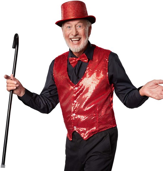 Dressforfun Faschingskostüm Paillettenfliege – Rot – Herren – Einheitsgröße