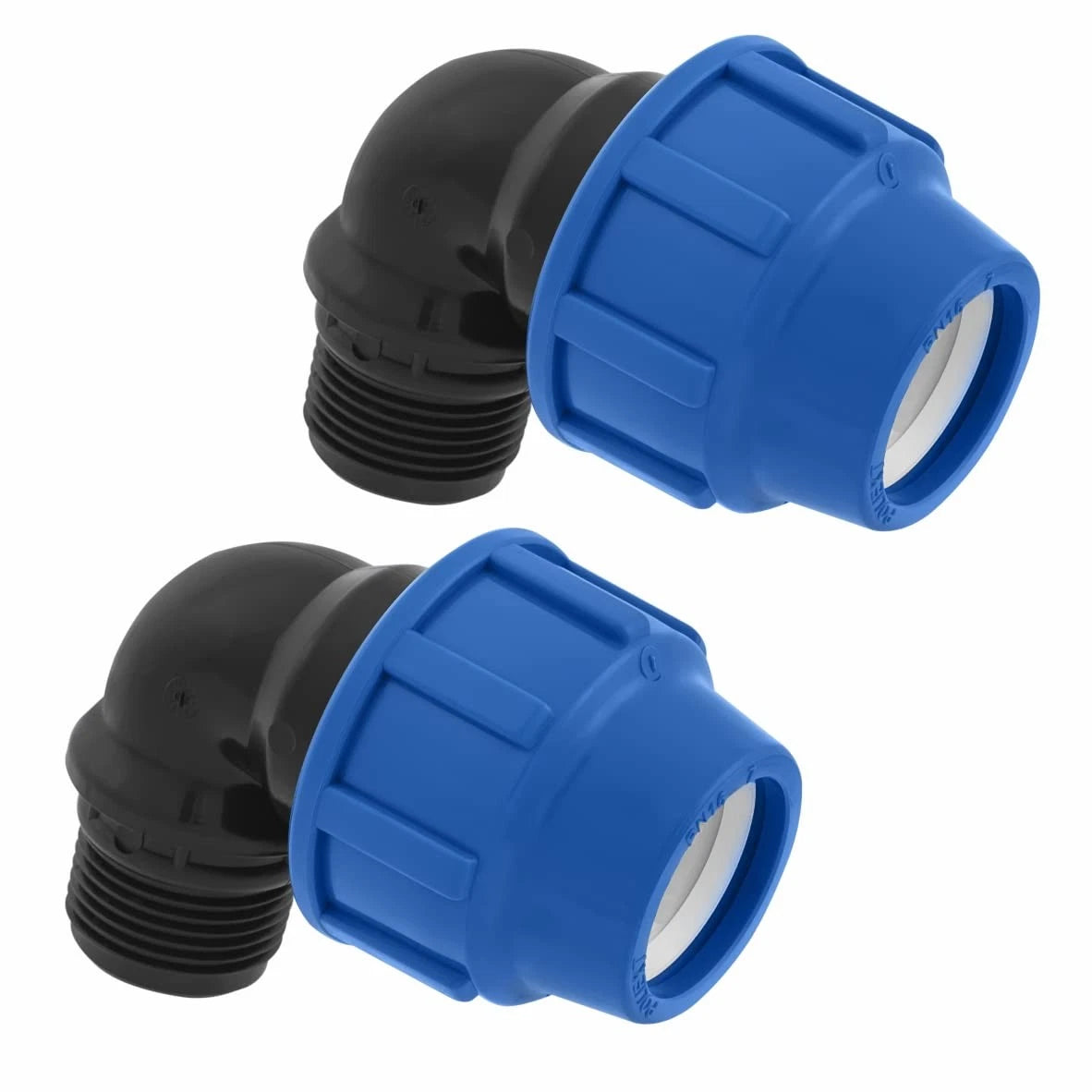 SmartProduct Winkel-Klemmkupplung 25 mm x 1 Zoll, 2 Stück – Schwarz & Blau – PP