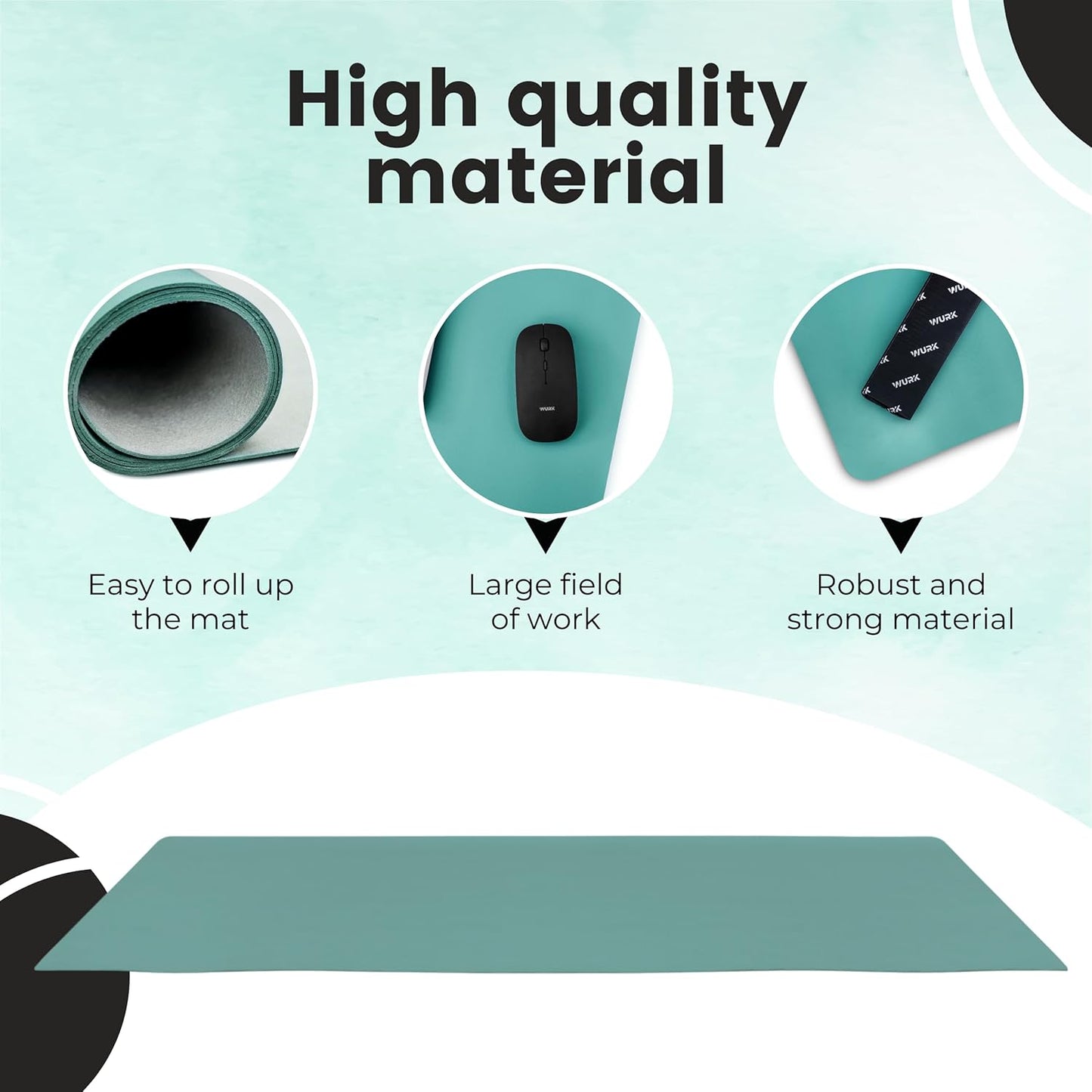 Wurk Schreibtischunterlage - 80 x 40 cm - türkis