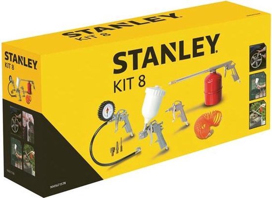 STANLEY Druckluftwerkzeug-Set, 8-teilig – inklusive 3 Düsen