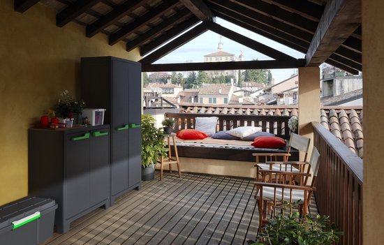 Keter Moby Hochschrank - 4 Fachböden - 80x44x182 cm - Anthrazit