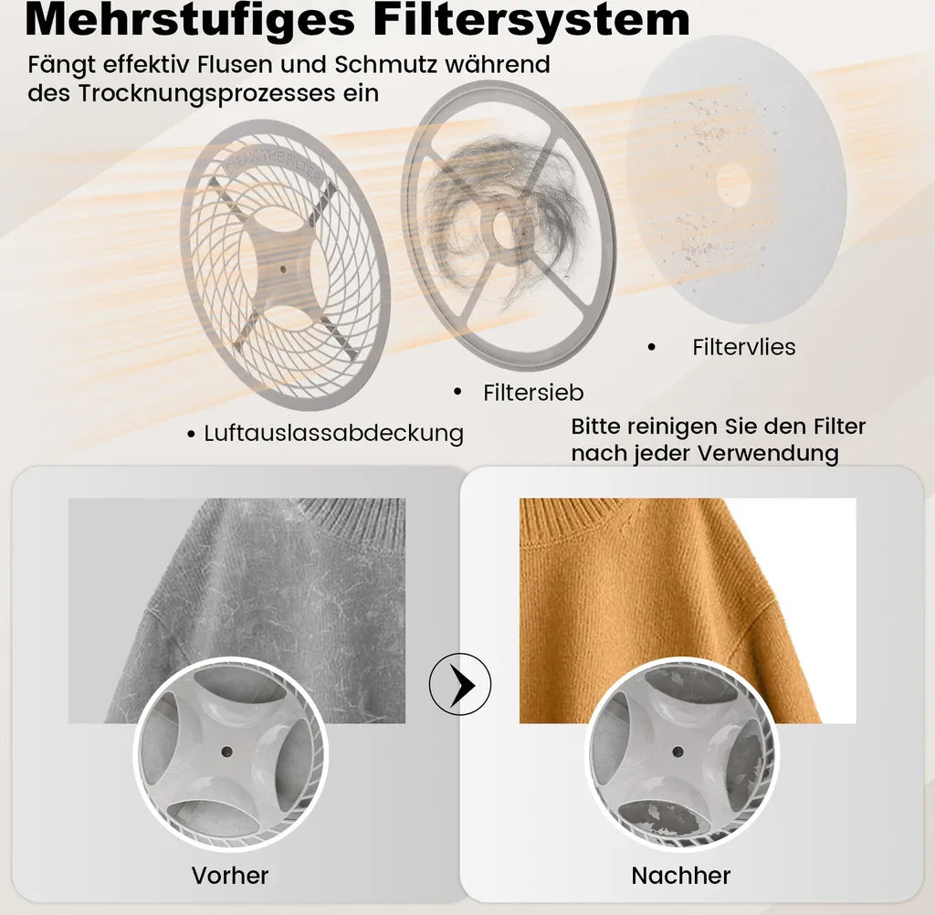 COSTWAY Mini-Wäschetrockner 800 W, 5 kg Weiß